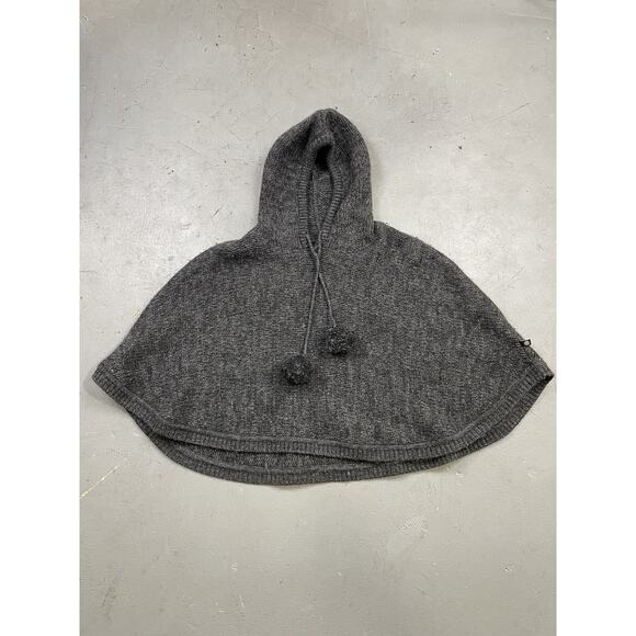 Rare Stussy gray wool hooded poncho with puff drawstrings‎ M - Picture 1 of 9